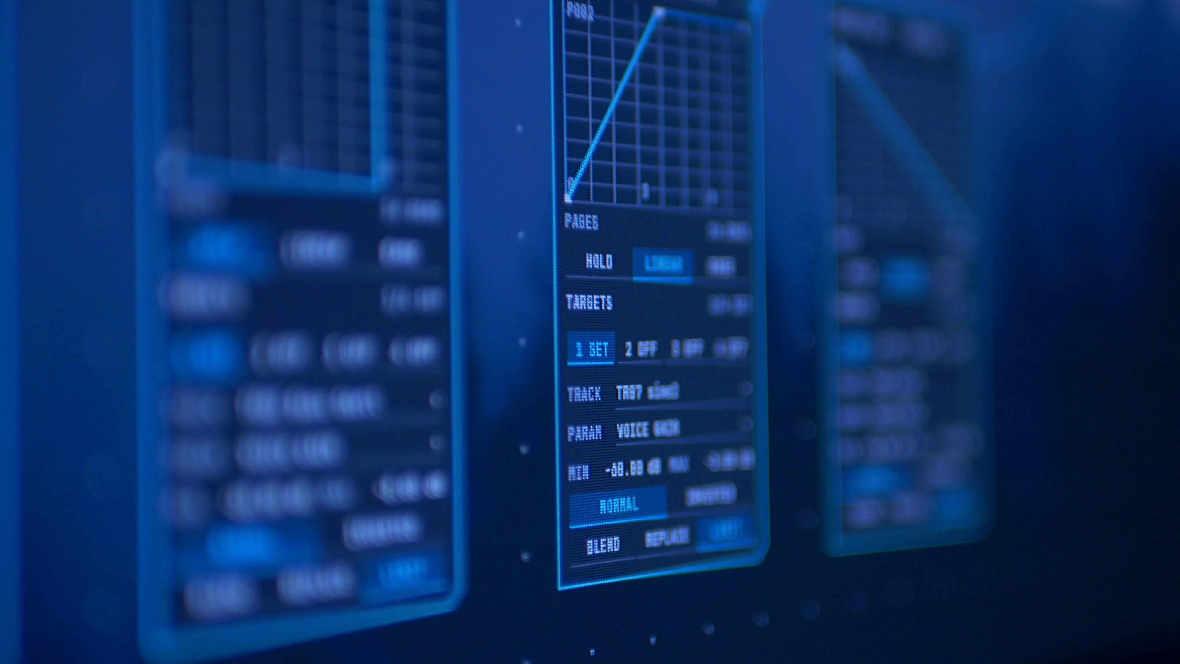 A SubKorr control node in focus between softly blurred neighboring nodes.